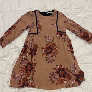 Floral Long Sleeve Kids Dress